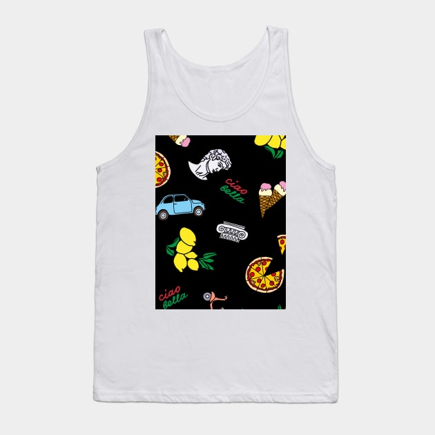 Italy Symbols Pattern Tank Top by okpinsArtDesign